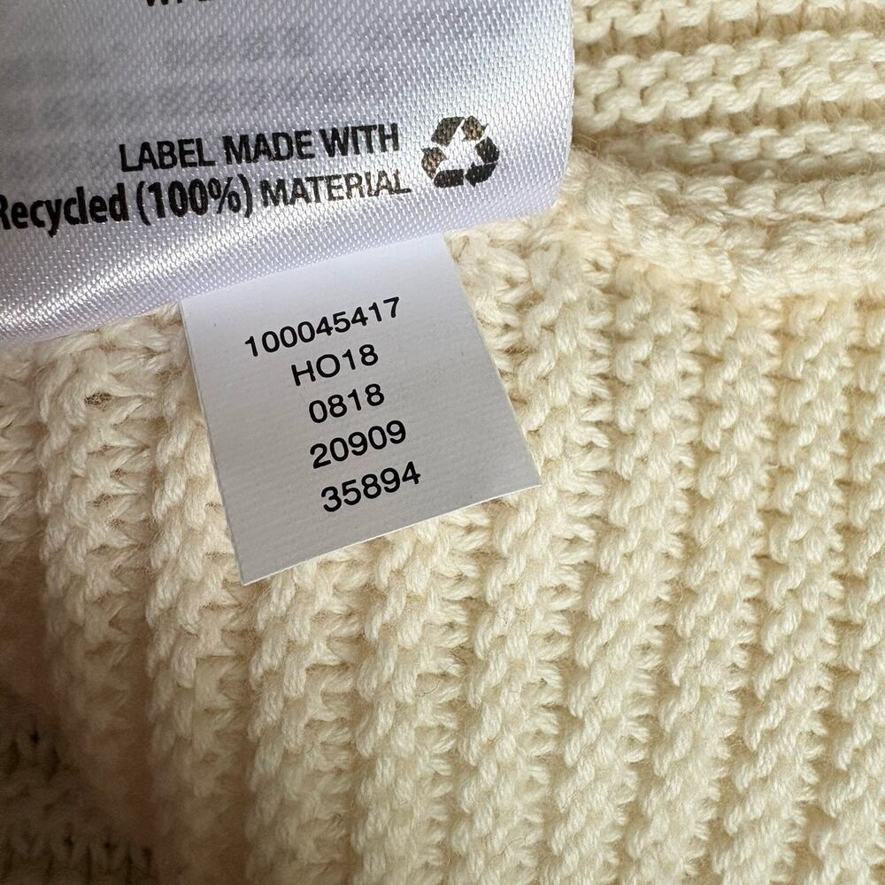 New CHARTER CLUB Cream Cotton Sweater XXL Slouchy Knit V-Neck Minimalist Neutral - Picture 8 of 10